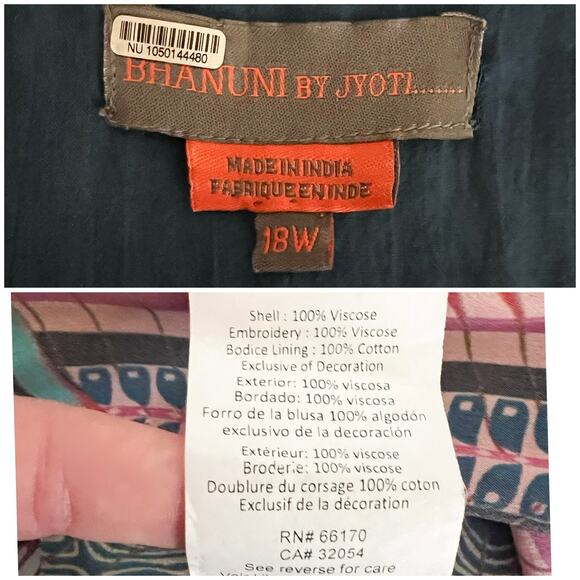 Anthropologie | Bhanuni by Jyoti Patterned Maxi Long Sleeve Slit Boho Maci Dress - Picture 14 of 16